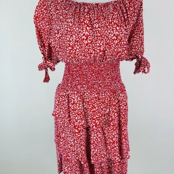 Maja Rafia Off Shoulder Ruffle Skirt Elastic Waist Dress Size 1 - Picture 3 of 3